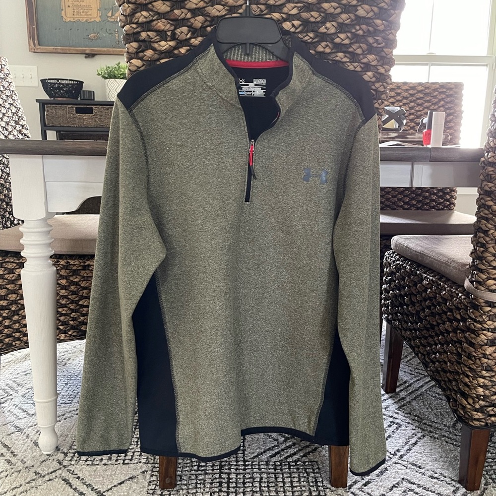 Under Armour Men's Olive and Black Zip-Up pullover